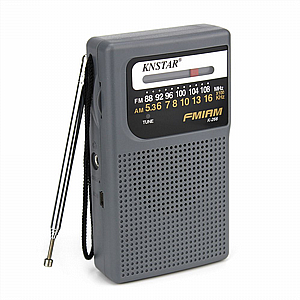 רדיו טרנזיסטור סוללות K-266 AM FM KNSTAR - צבע אפור רדיו טרנזיסטור סוללות K-266 AM FM KNSTAR - צבע אפור